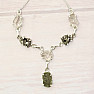 Vltavín, Herkimer diamond and meteorite necklace silver Ag 925 LOT37