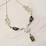 Vltavín, Herkimer diamond and meteorite necklace silver Ag 925 LOT38