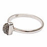 Diamond natural raw ring silver Ag 925 R380
