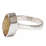 Sagenit crystal with rutile cut ring silver Ag 925 R397