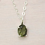 Moldavite cut necklace silver Ag 925 MIX4