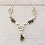 Vltavín, Herkimer diamond and meteorite necklace silver Ag 925 LOT40