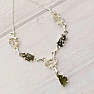 Vltavín, Herkimer diamond and meteorite necklace silver Ag 925 LOT40