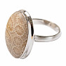 Coral fossil Indonesian ring silver Ag 925 R417