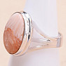 Skolecit salmon ring silver Ag 925 R442