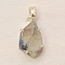Dumortierite with quartz raw pendant silver Ag 925 45438