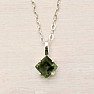 Moldavite cut necklace silver Ag 925 MIX5