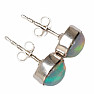 Ethiopian opal earrings, silver Ag 925 E558