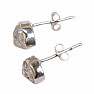 Herkimer diamond earrings stones silver Ag 925 E596
