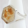 Citrine slice polished silver ring Ag 925 R60