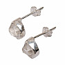 Herkimer diamond earrings stones silver Ag 925 E607