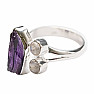 Designer ring amethyst raw silver Ag 925 R612