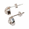 Herkimer diamond earrings stones silver Ag 925 E616
