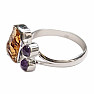 Designer ring citrine raw silver Ag 925 R629