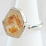 Citrine slice polished silver ring Ag 925 R66