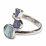 Designer ring aquamarine raw silver Ag 925 R677