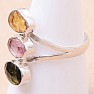 Designer ring with multicolored tourmalines silver Ag 925 68090