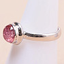Tourmaline pink polished silver ring Ag 925 68772