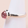 Tourmaline pink polished silver ring Ag 925 68776