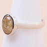 Sagenite crystal with rutile ring silver Ag 925 68786