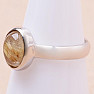 Sagenite crystal with rutile ring silver Ag 925 69662