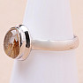 Sagenite crystal with rutile ring silver Ag 925 69680