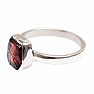 Garnet raw ring silver Ag 925 R71
