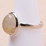 Sagenite crystal with rutile ring silver Ag 925 71610