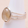 Sagenite crystal with rutile ring silver Ag 925 71612