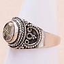 Sagenite crystal with rutile ring silver Ag 925 74206