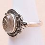 Sagenite crystal with rutile ring silver Ag 925 75181