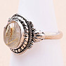Sagenite crystal with rutile ring silver Ag 925 75205
