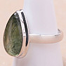 Actinolite in prehnite ring silver Ag 925 R77