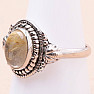 Sagenite crystal with rutile ring silver Ag 925 77949