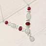 Moonstone rainbow necklace silver Ag 925 87029