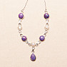 Turquoise purple necklace silver Ag 925 91999