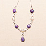 Turquoise purple necklace silver Ag 925 92131