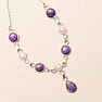 Turquoise purple necklace silver Ag 925 92131
