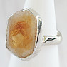 Citrine slice polished silver ring Ag 925 R95