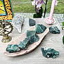 Agate moss green raw India