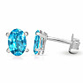 Silver stud earrings with neon apatite