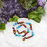 Amber beads for children cognac with turquoise, agate and aquamarine