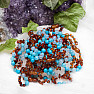 Amber beads for children cognac with turquoise, agate and aquamarine