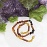 Amber beads for children satin multicolor with hazelnut wood