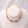 Amber beads for children satin multicolor with hazelnut wood