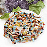 Amber beads for children satin multicolor with aquamarine and hazelnut wood