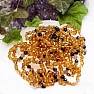 Amber beads for children with hematite, tawny and ulexite