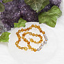 Amber beads for children satin honey with rose gold