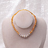 Amber beads for children satin honey with rose gold