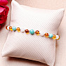 Amber bracelet polished with amazonite and moonstone Ag 925